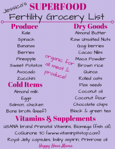 Fertility Grocery List
